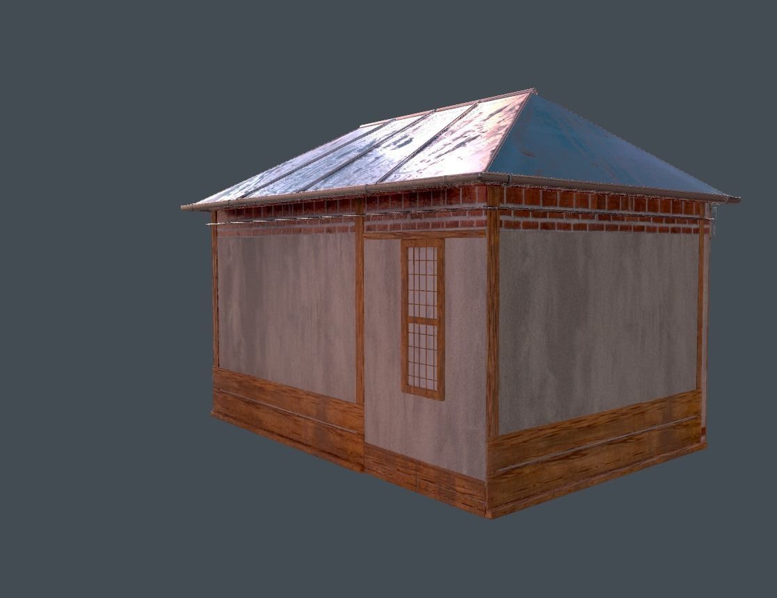 Modular building 0001 Low-poly 3D model_7