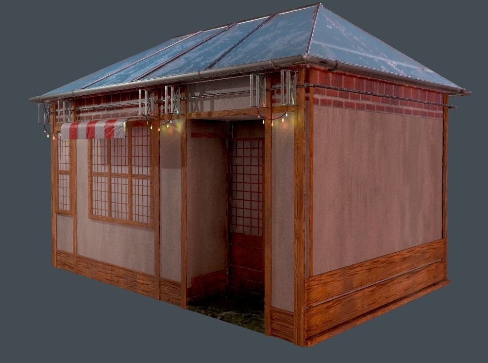 Modular building 0001 Low-poly 3D model_2