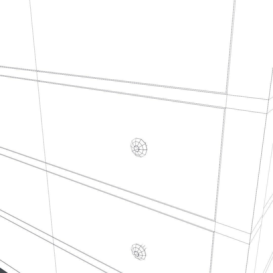 Cabinet Furniture Low-poly 3D model_6