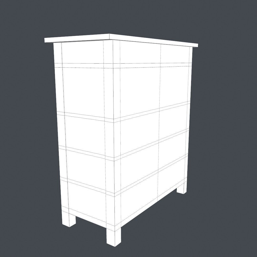 Cabinet Furniture Low-poly 3D model_5