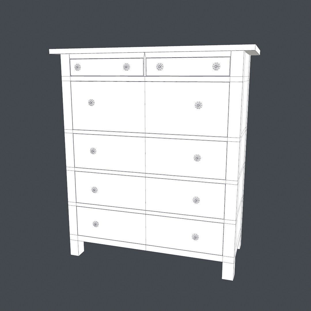 Cabinet Furniture Low-poly 3D model_4