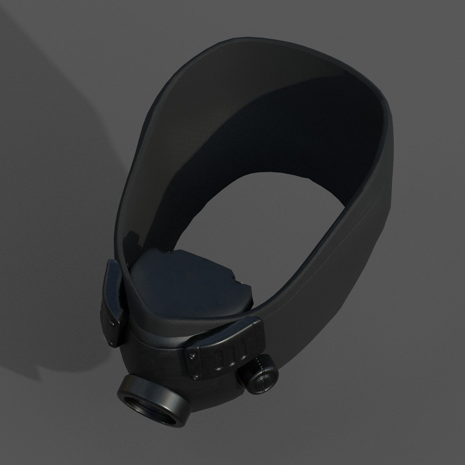 Gas masm respirator scifi futuristic Black Low-poly 3D model_8