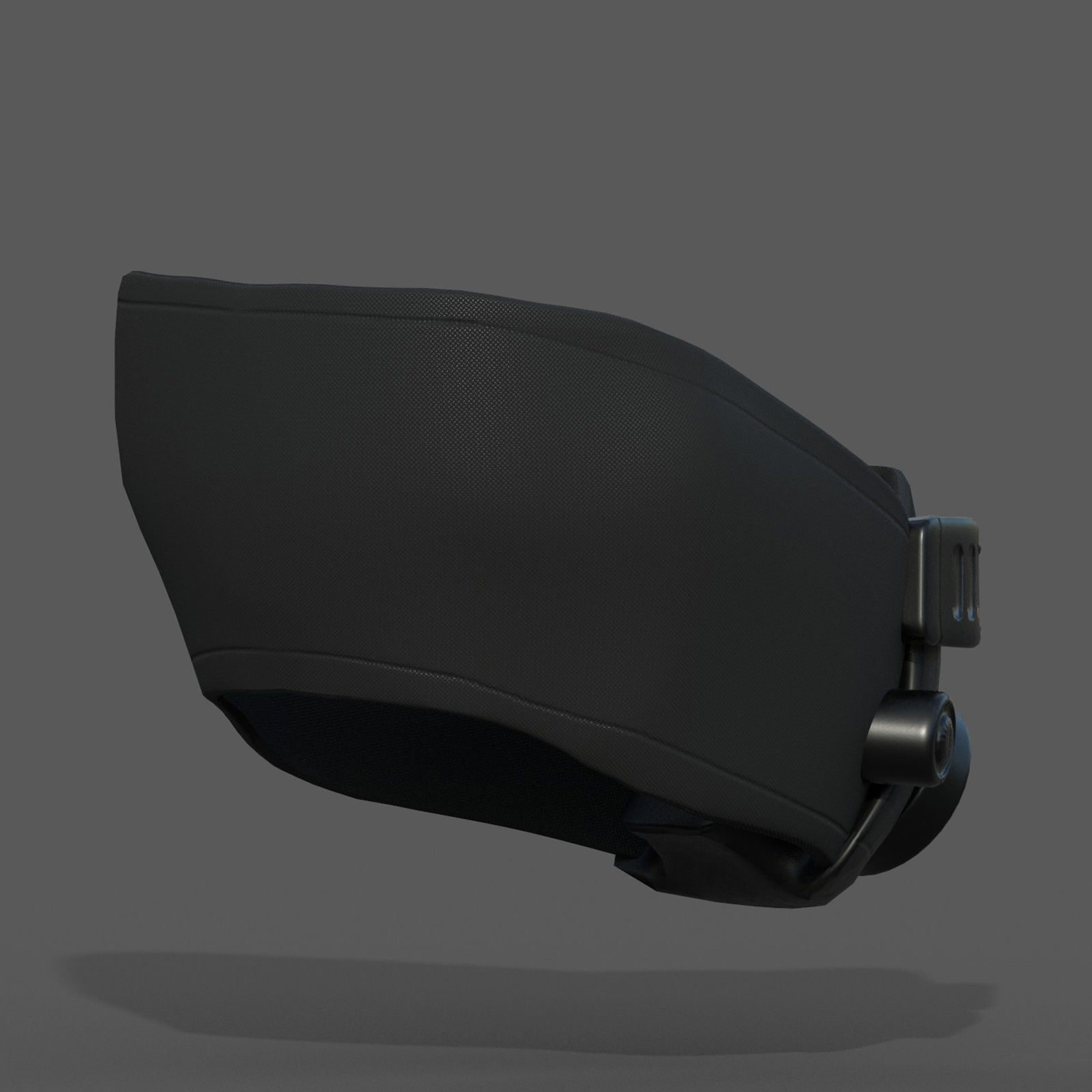 Gas masm respirator scifi futuristic Black Low-poly 3D model_7