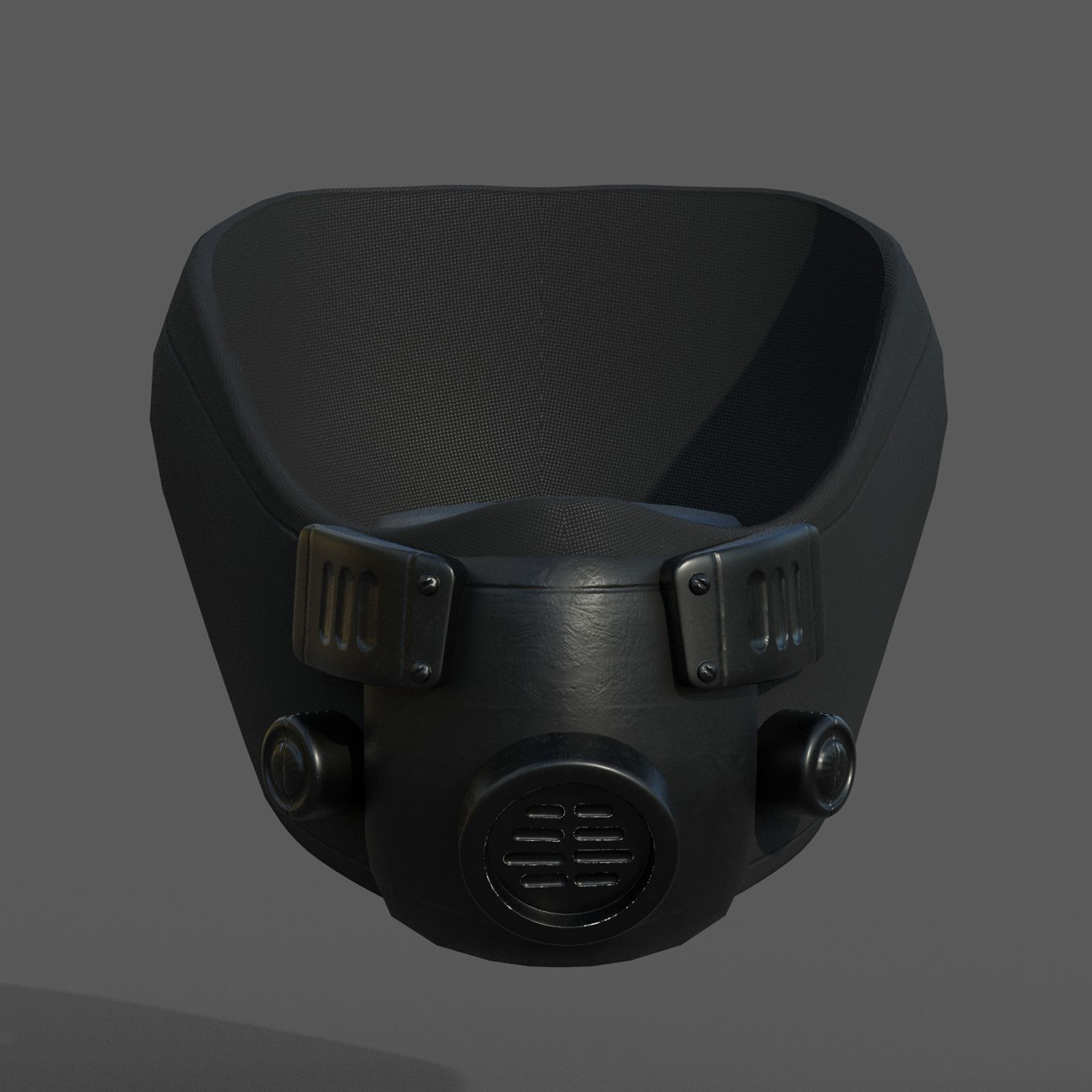 Gas masm respirator scifi futuristic Black Low-poly 3D model_2
