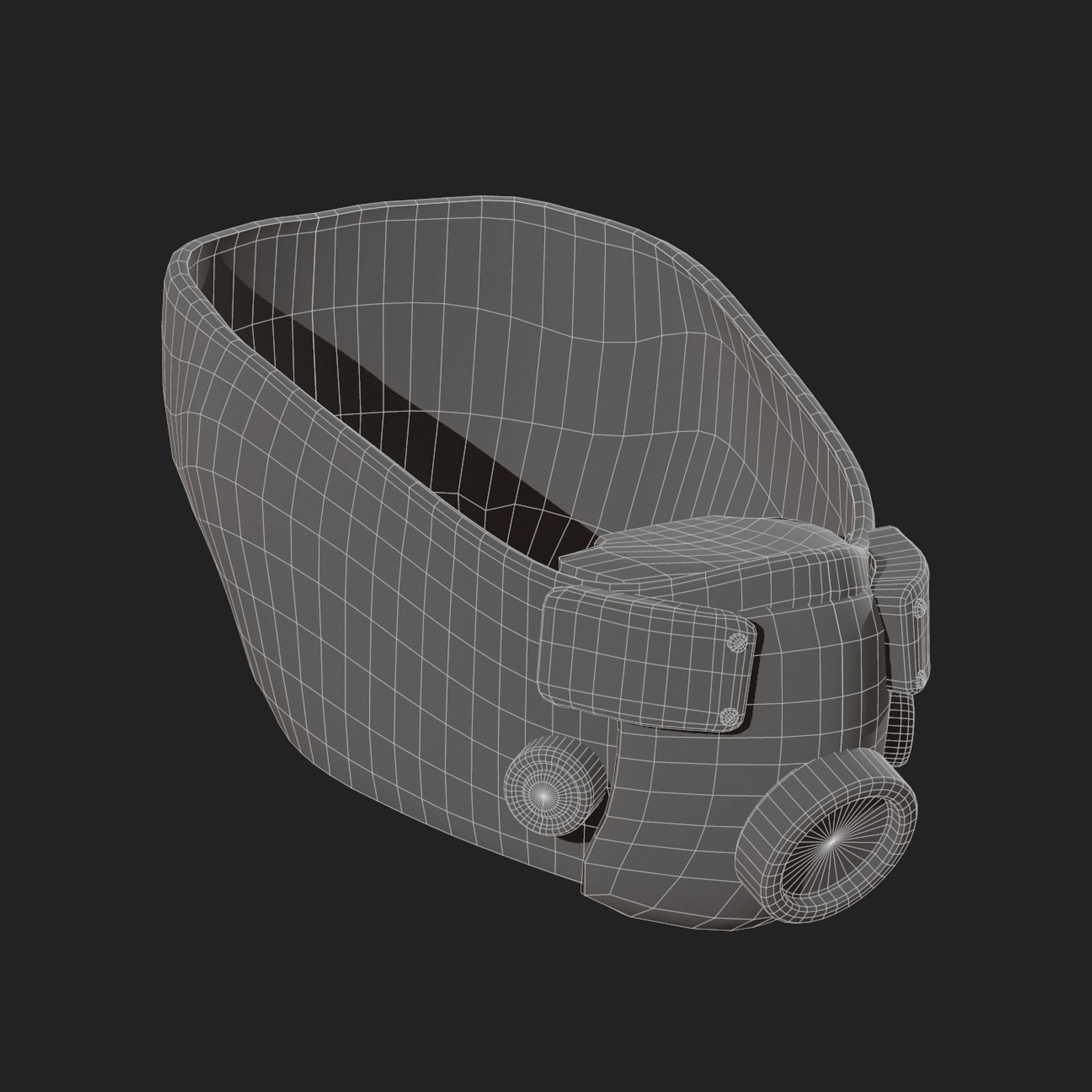 Gas masm respirator scifi futuristic Black Low-poly 3D model_10