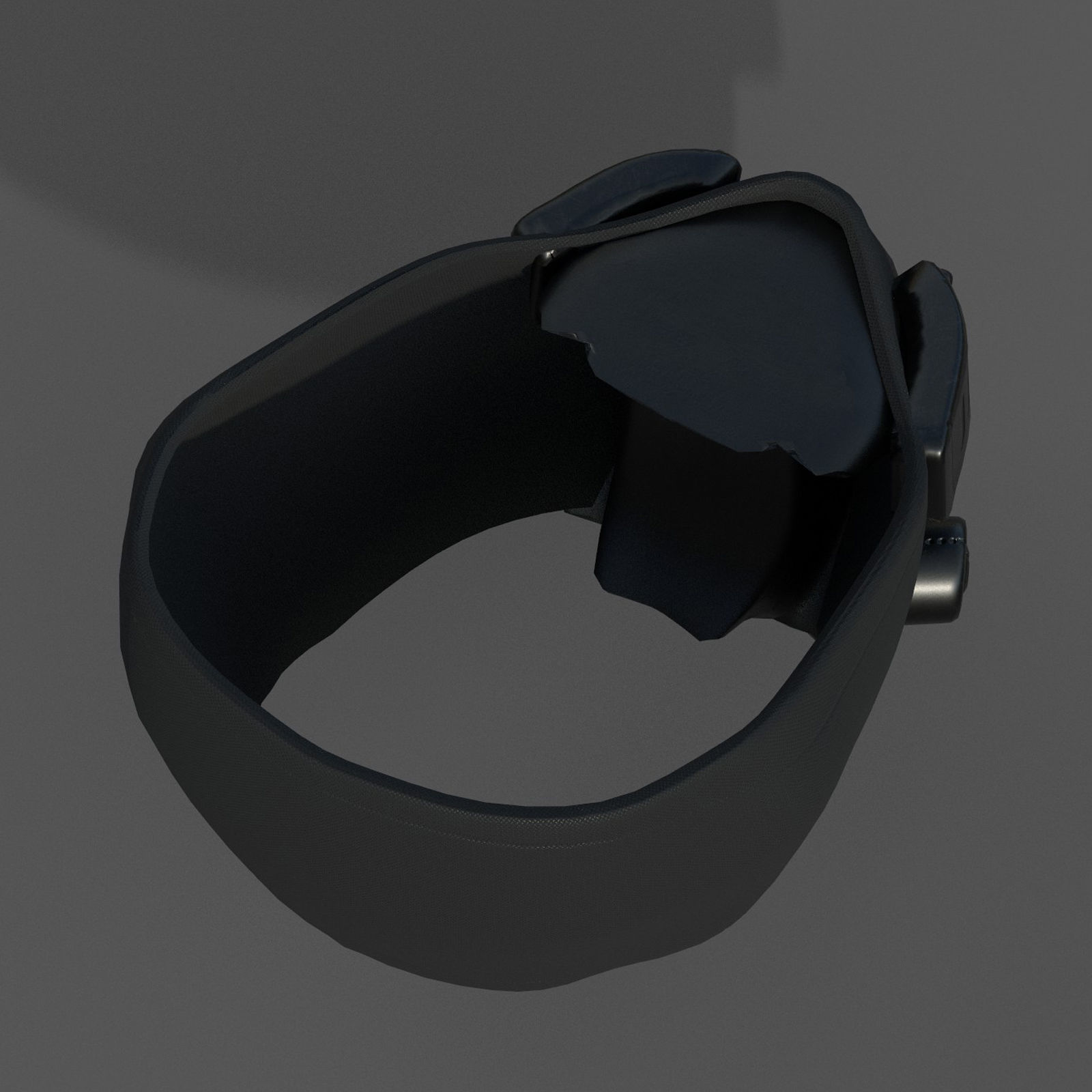 Gas masm respirator scifi futuristic Black Low-poly 3D model_5