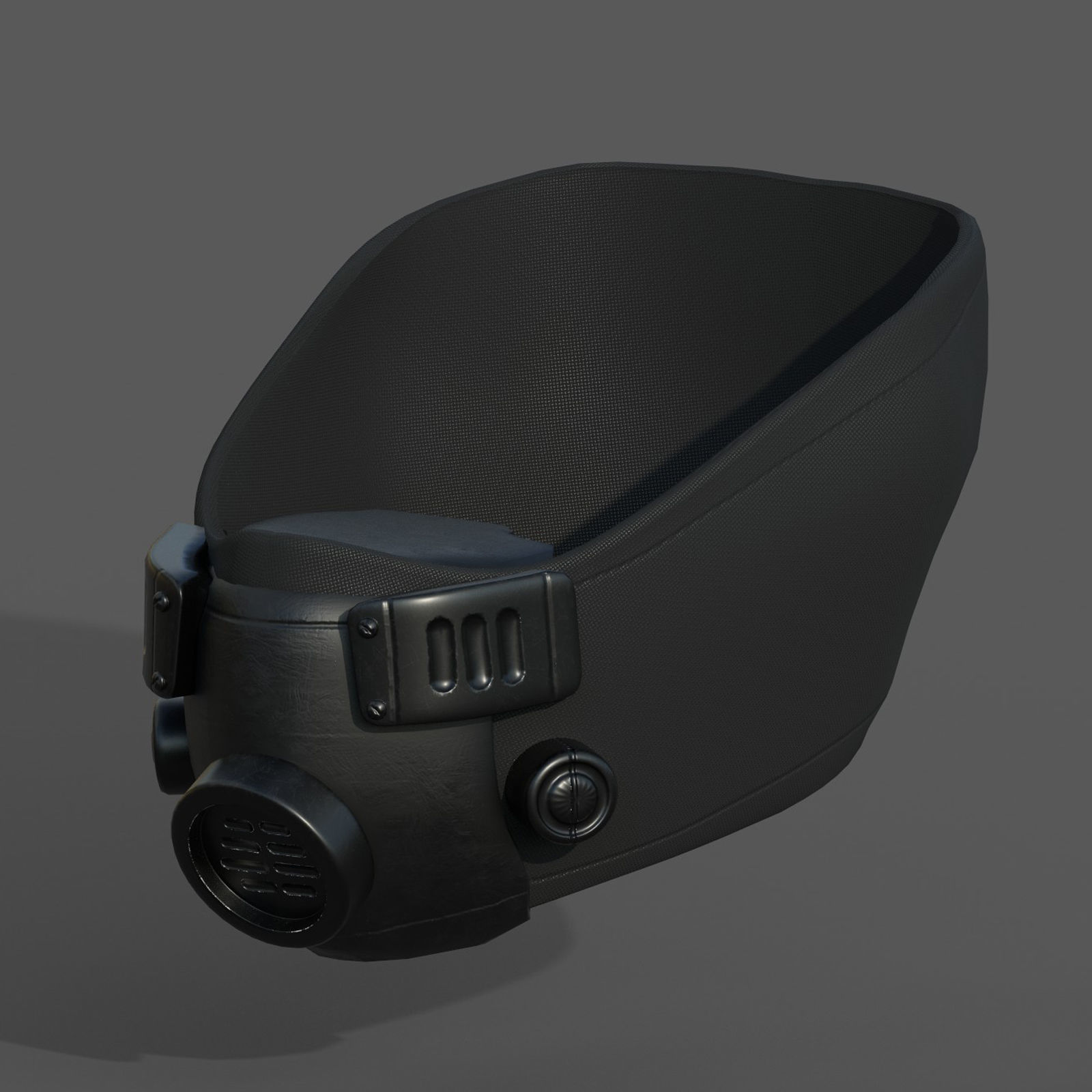 Gas masm respirator scifi futuristic Black Low-poly 3D model_6