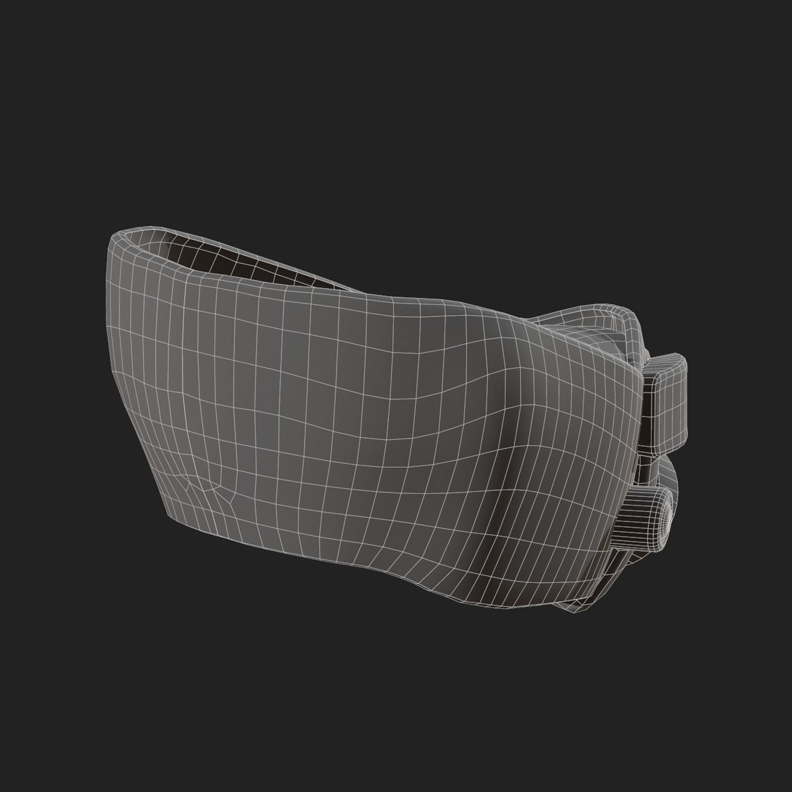 Gas masm respirator scifi futuristic Black Low-poly 3D model_11