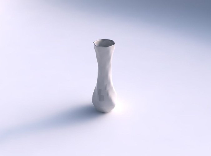 Vase twisted larger opening hexagon with curved horizontal sections