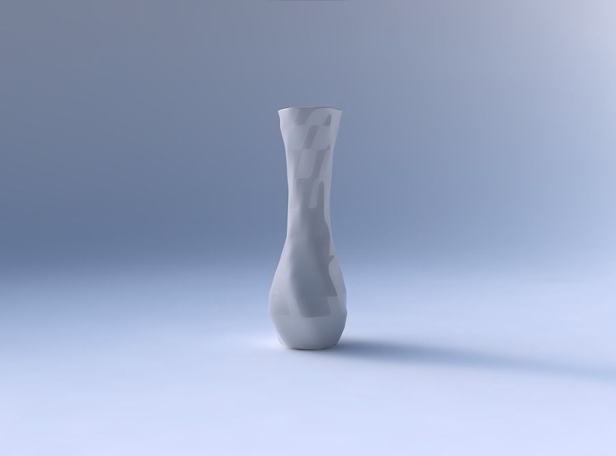 Vase twisted larger opening hexagon with curved horizontal se... 3D print model_4