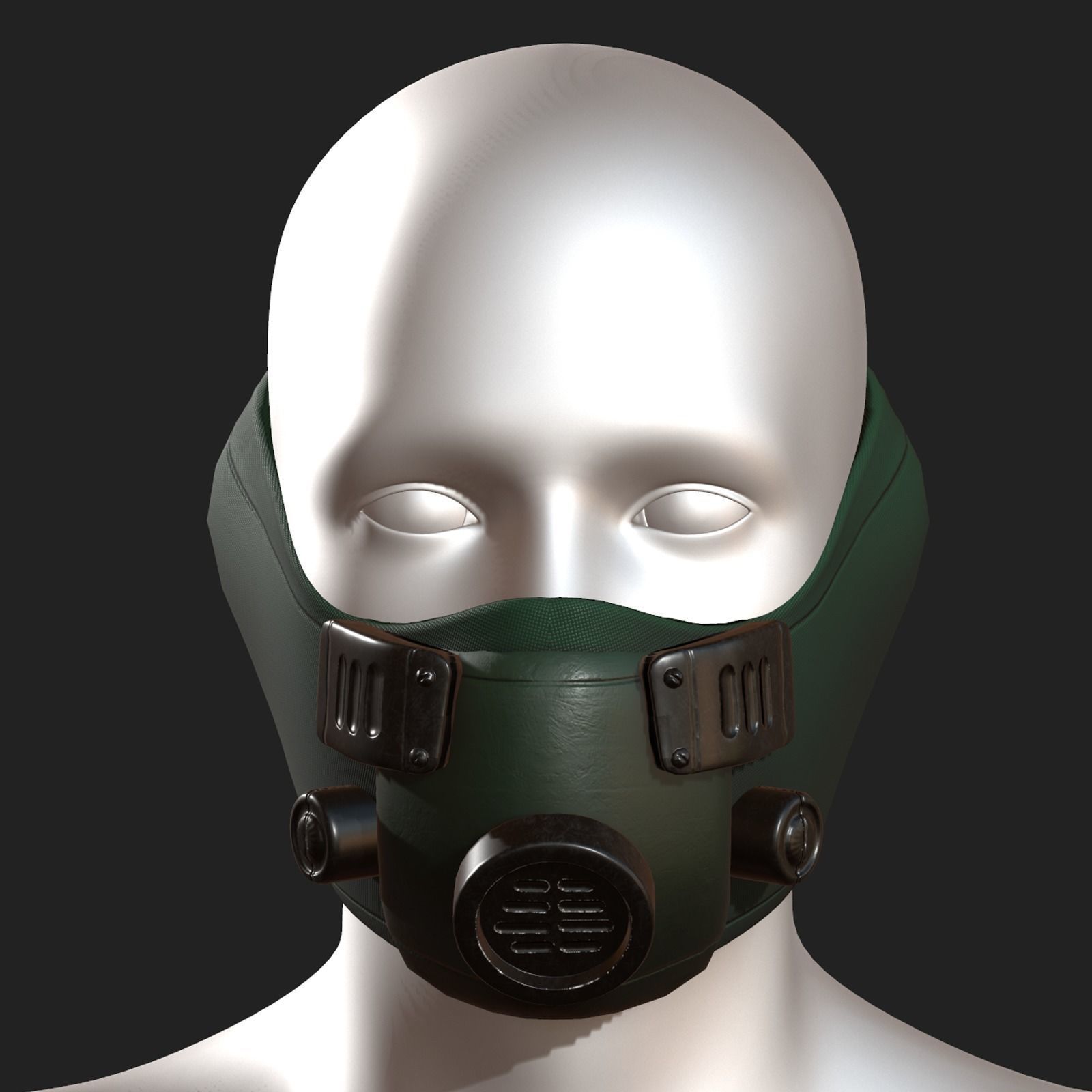 Gas mask respirator scifi futuristic 3d model  Low-poly 3D model_6