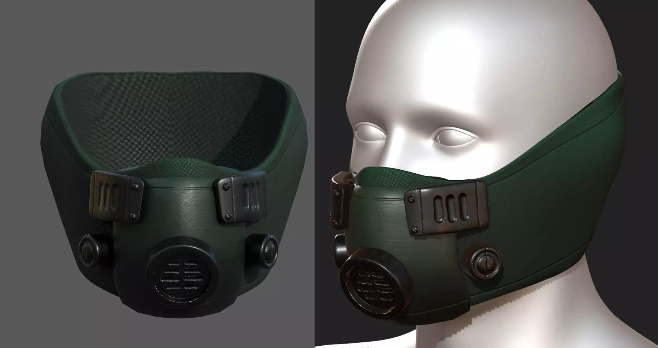 Gas mask respirator scifi futuristic 3d model  Low-poly 3D model_0