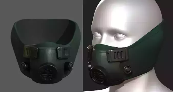 Gas mask respirator scifi futuristic 3d model 