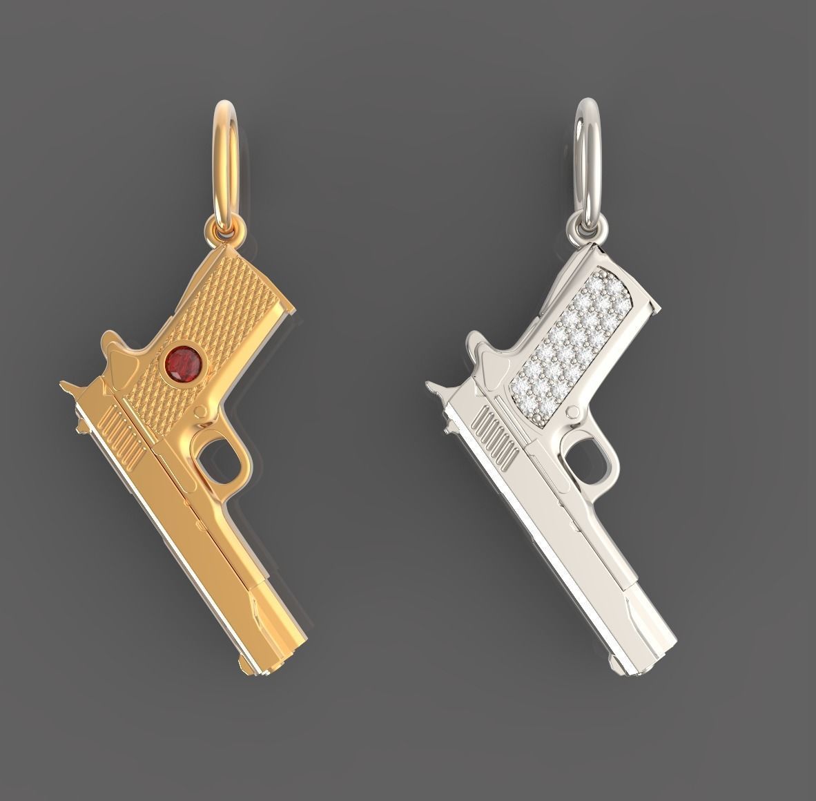 Gun Colt Pendant 3D print model_1