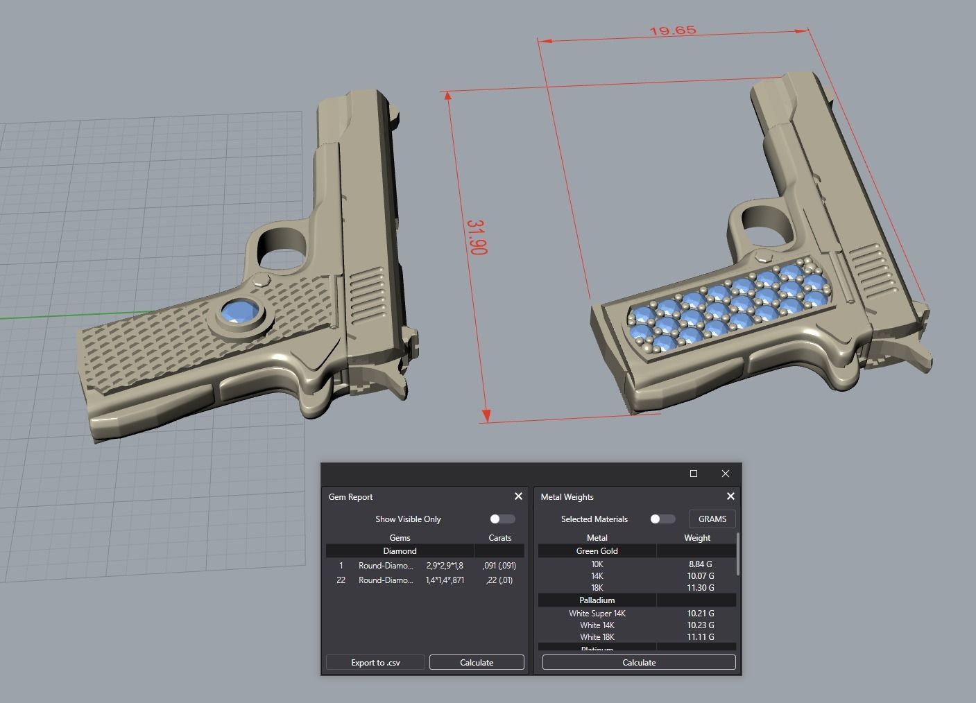 Gun Colt Pendant 3D print model_2