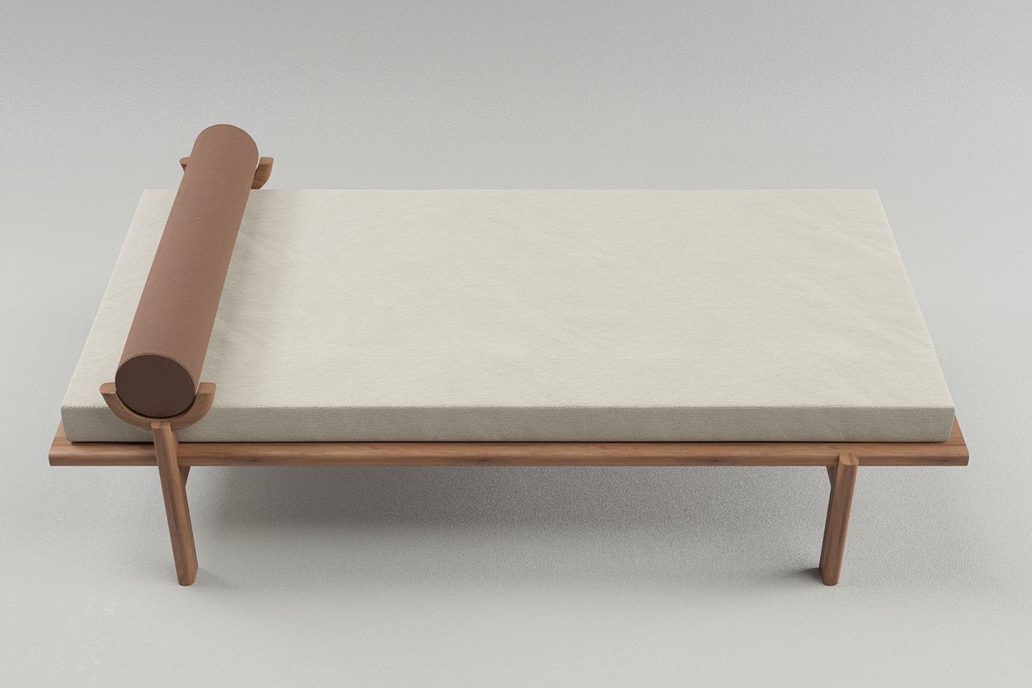 VONNEGUT KRAFT WALNUT CRESCENT LOUNGE BENCH 3D model_4