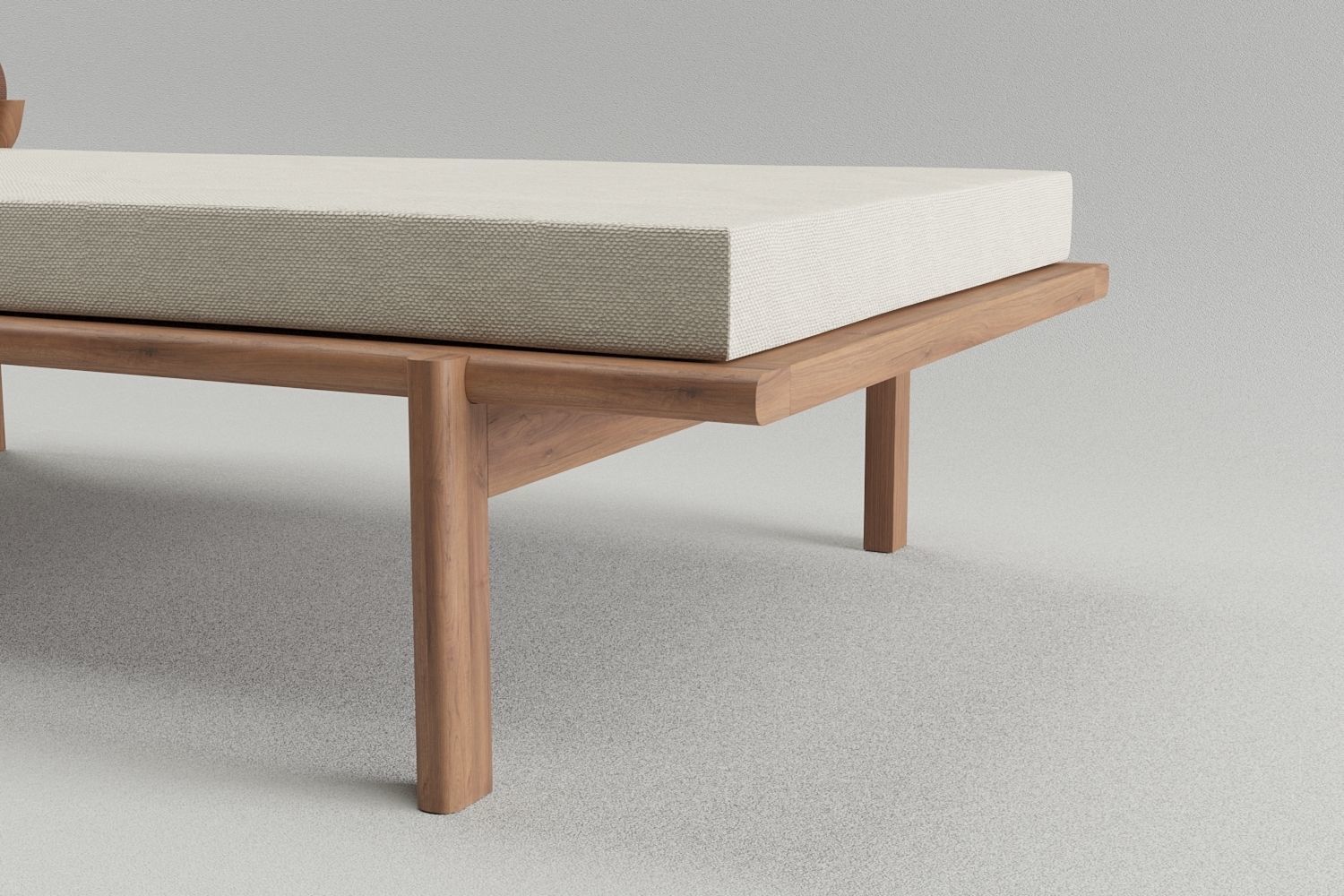 VONNEGUT KRAFT WALNUT CRESCENT LOUNGE BENCH 3D model_3