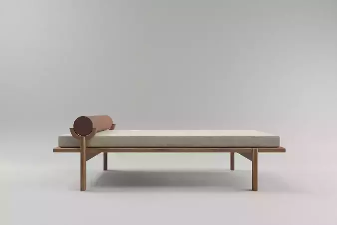 VONNEGUT KRAFT WALNUT CRESCENT LOUNGE BENCH