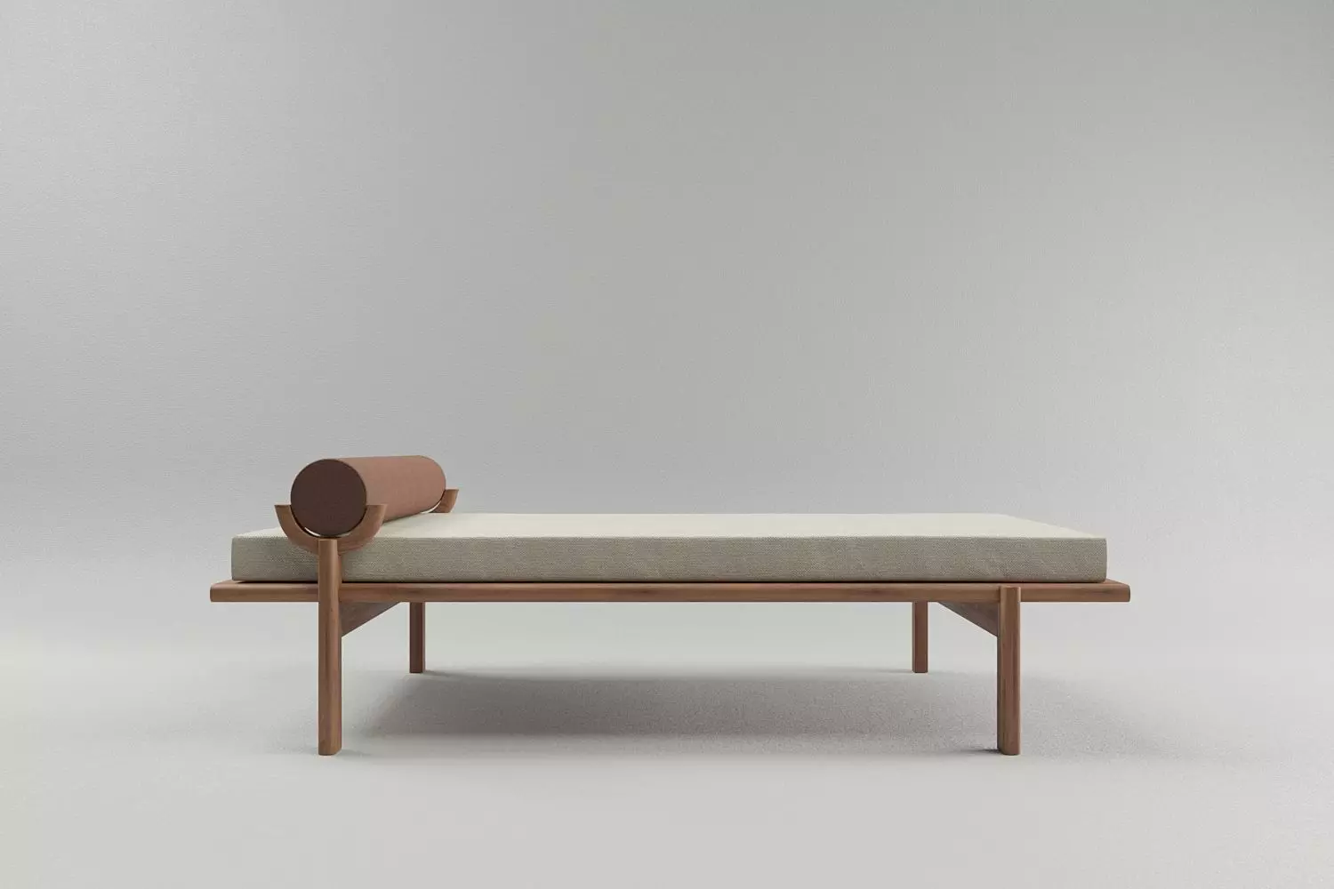 VONNEGUT KRAFT WALNUT CRESCENT LOUNGE BENCH 3D model_0