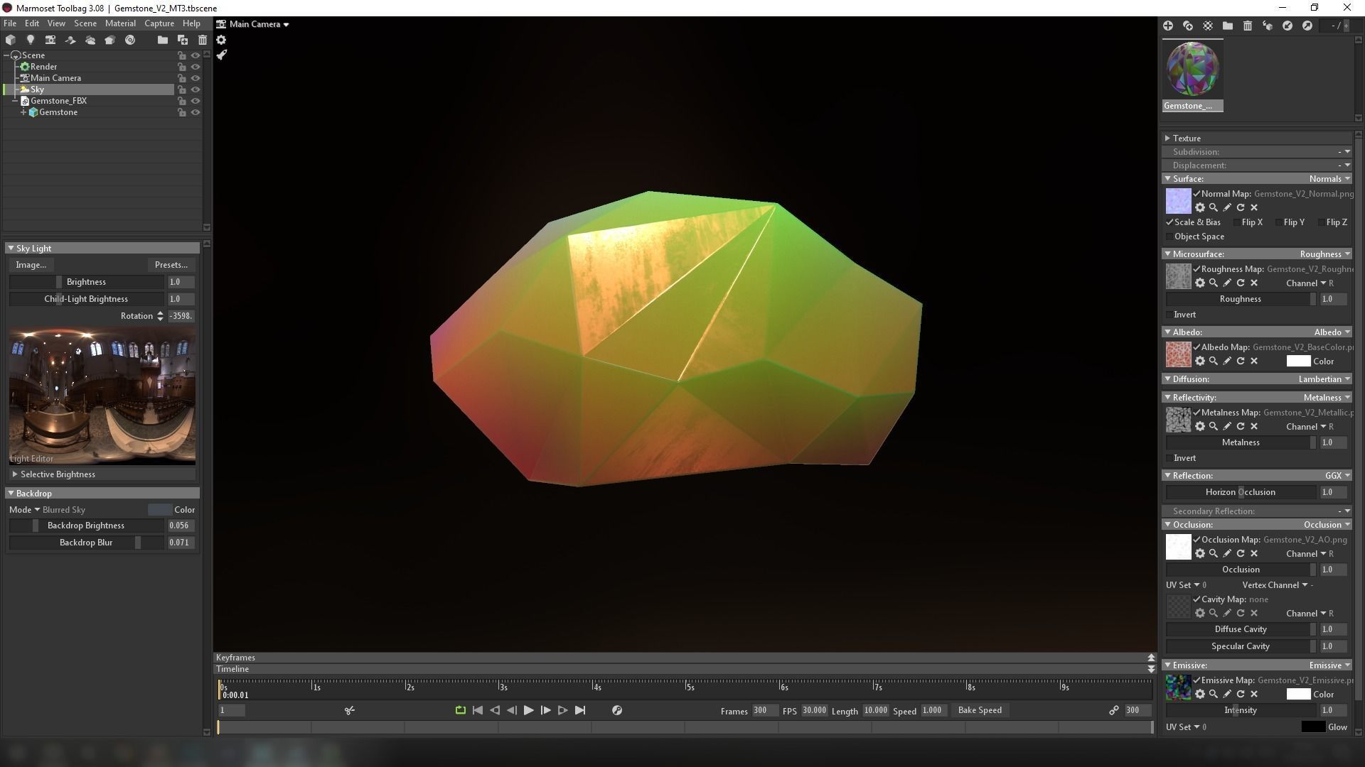 Gemstone V2 Low-poly 3D model_35