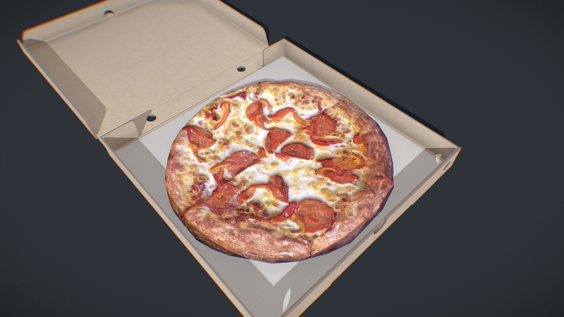 Perfect Pizza Scanned Box PBR GameReady Low-poly 3D model_9