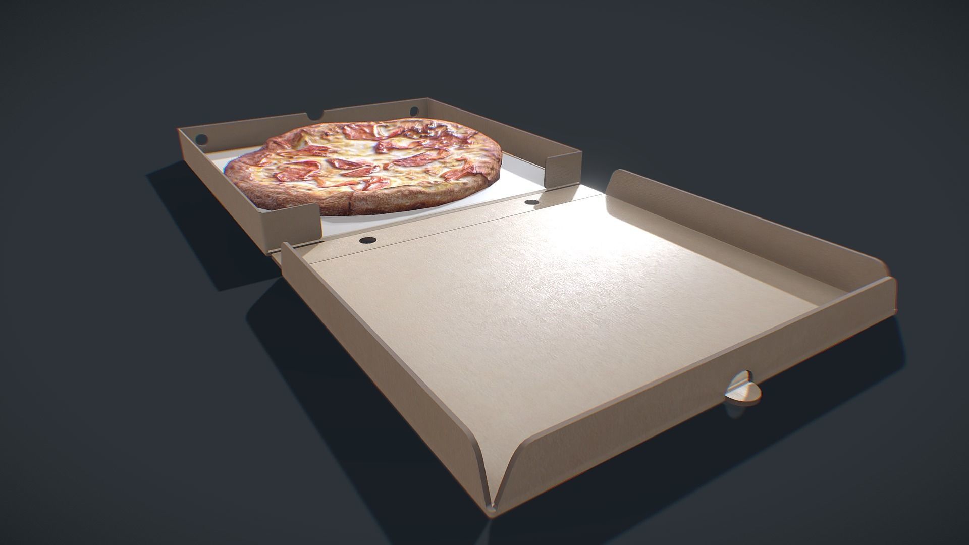 Perfect Pizza Scanned Box PBR GameReady Low-poly 3D model_10