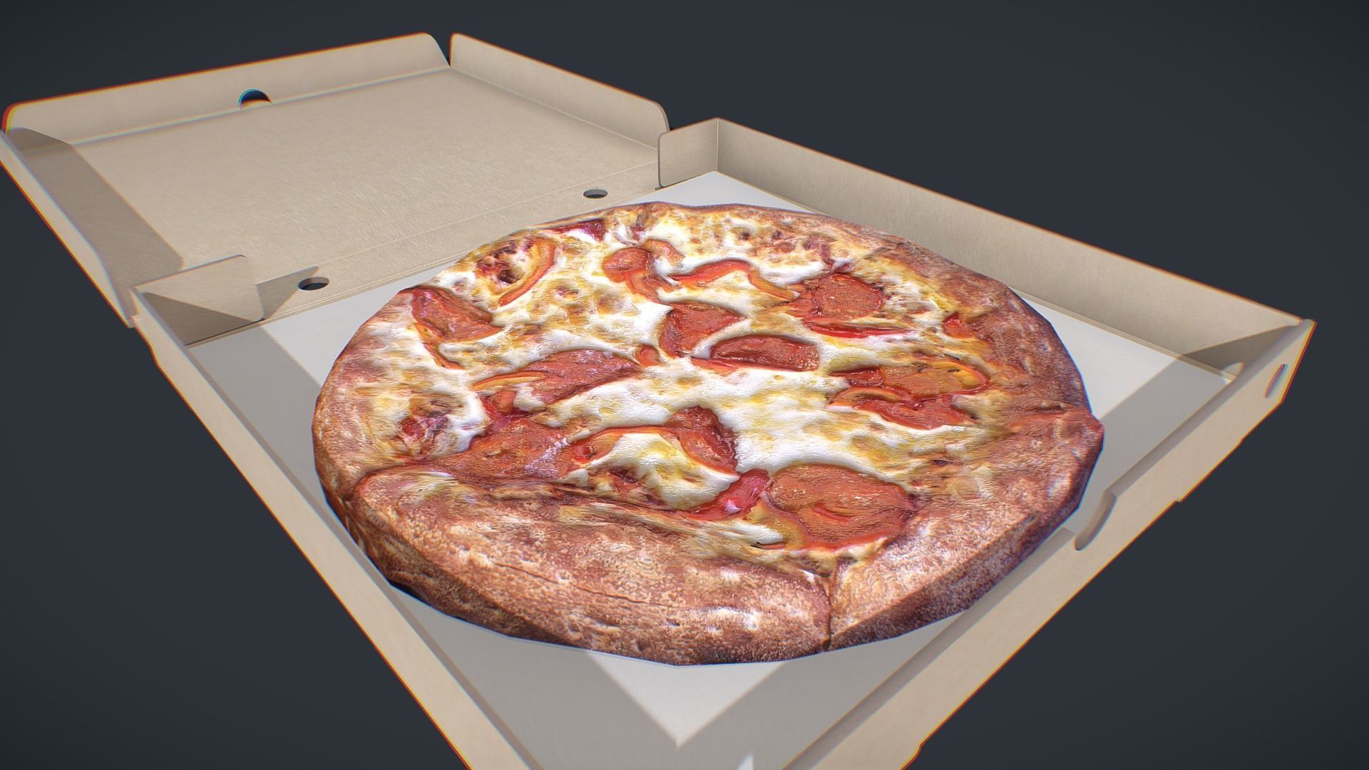 Perfect Pizza Scanned Box PBR GameReady Low-poly 3D model_25