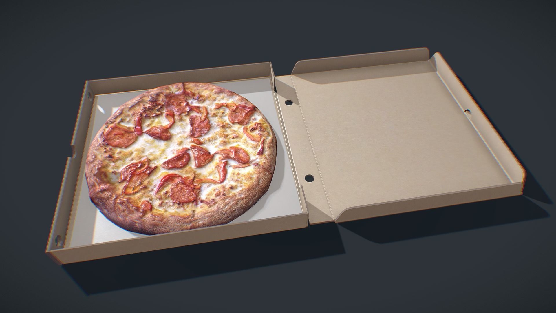 Perfect Pizza Scanned Box PBR GameReady Low-poly 3D model_13
