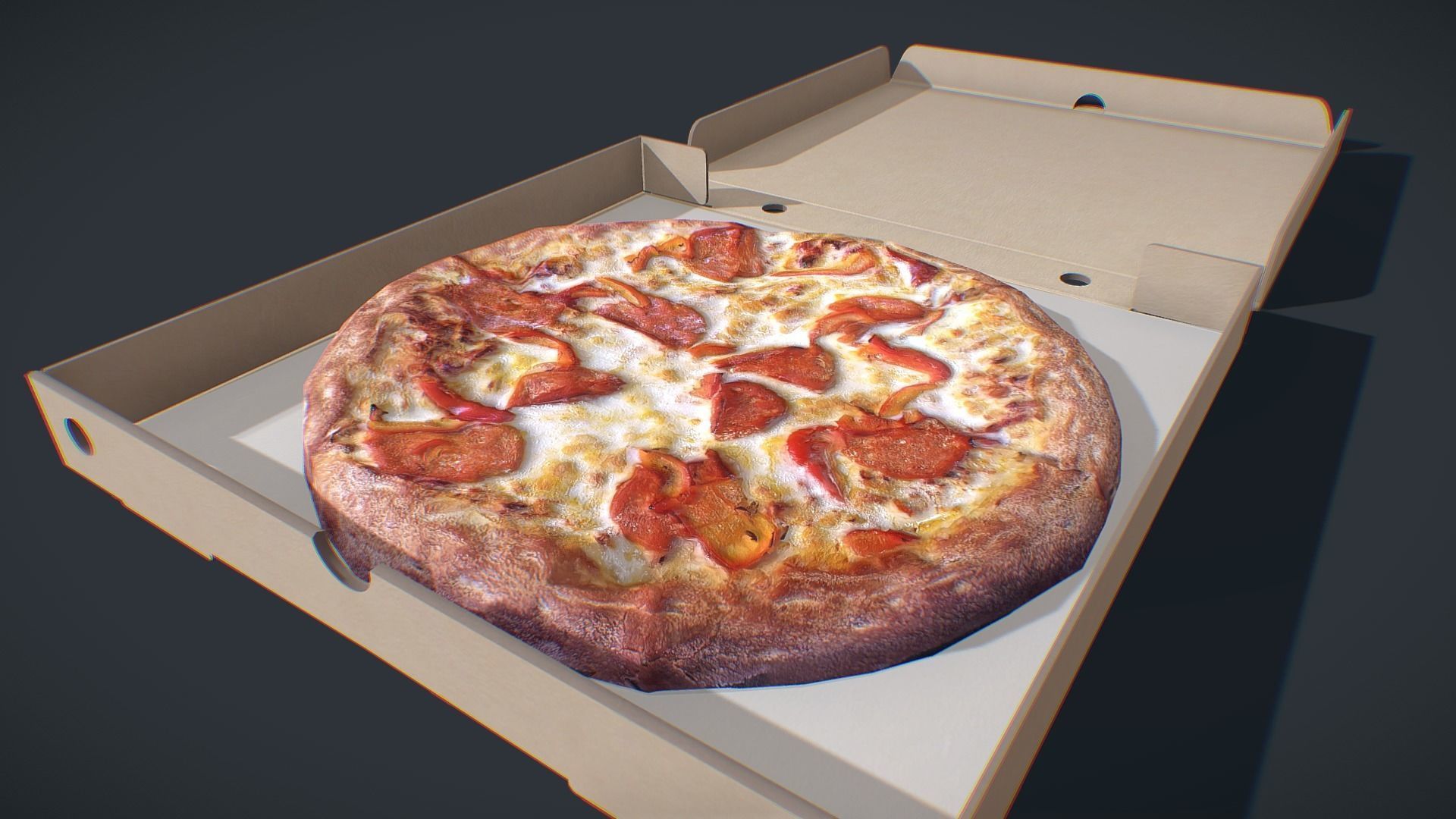 Perfect Pizza Scanned Box PBR GameReady Low-poly 3D model_12