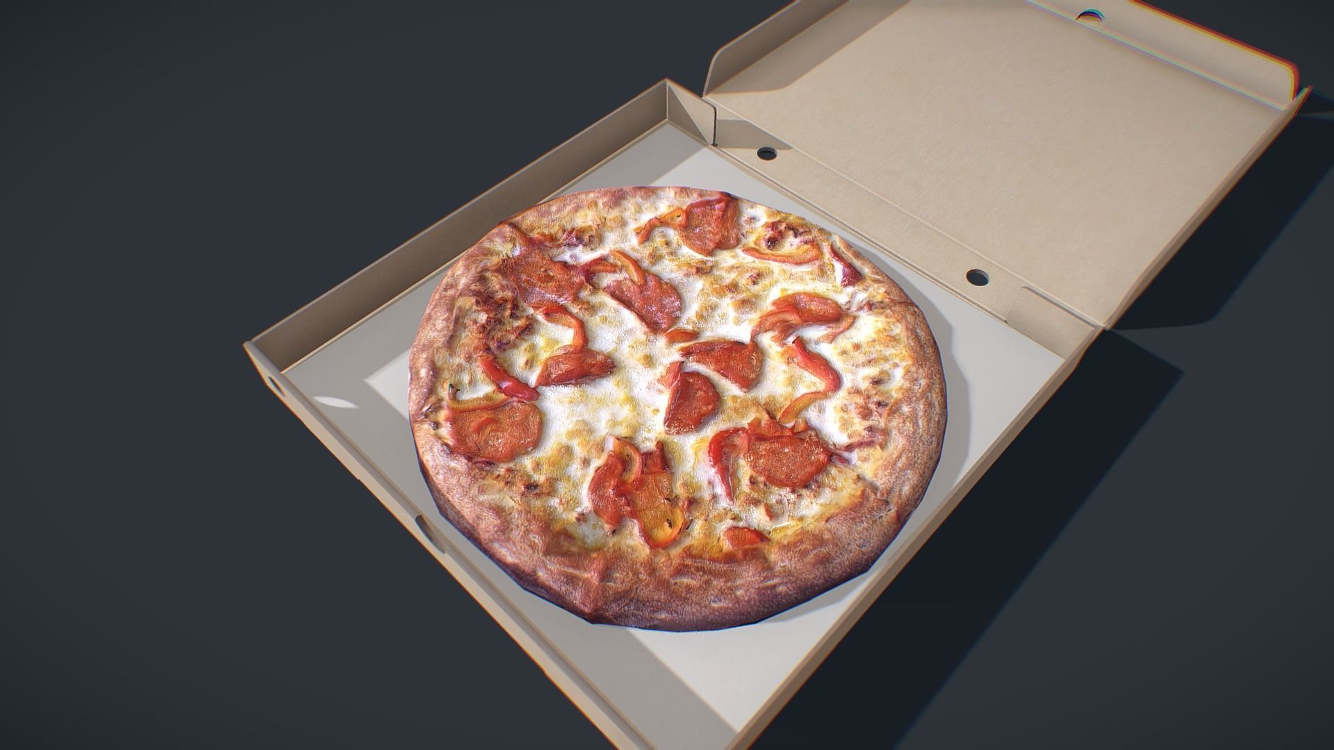Perfect Pizza Scanned Box PBR GameReady Low-poly 3D model_14