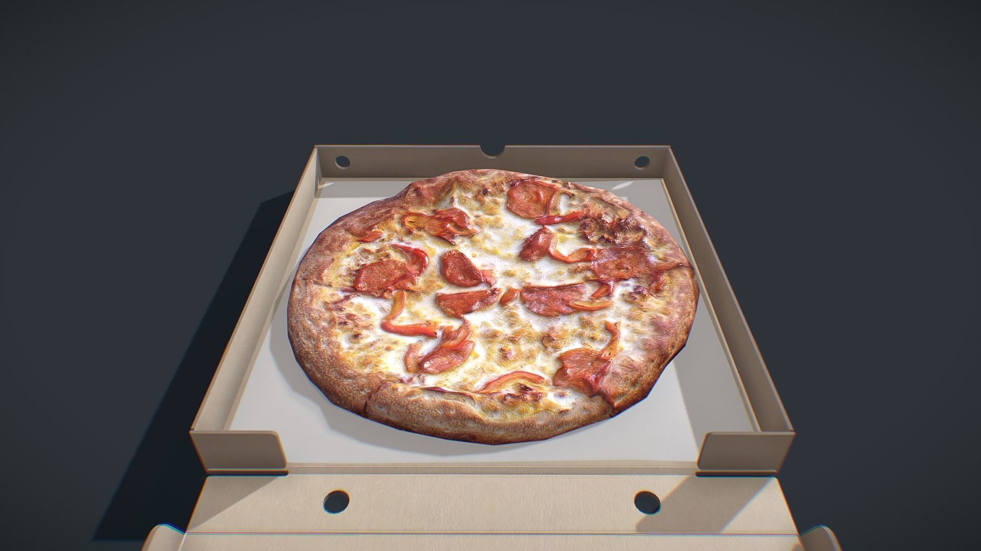 Perfect Pizza Scanned Box PBR GameReady Low-poly 3D model_16