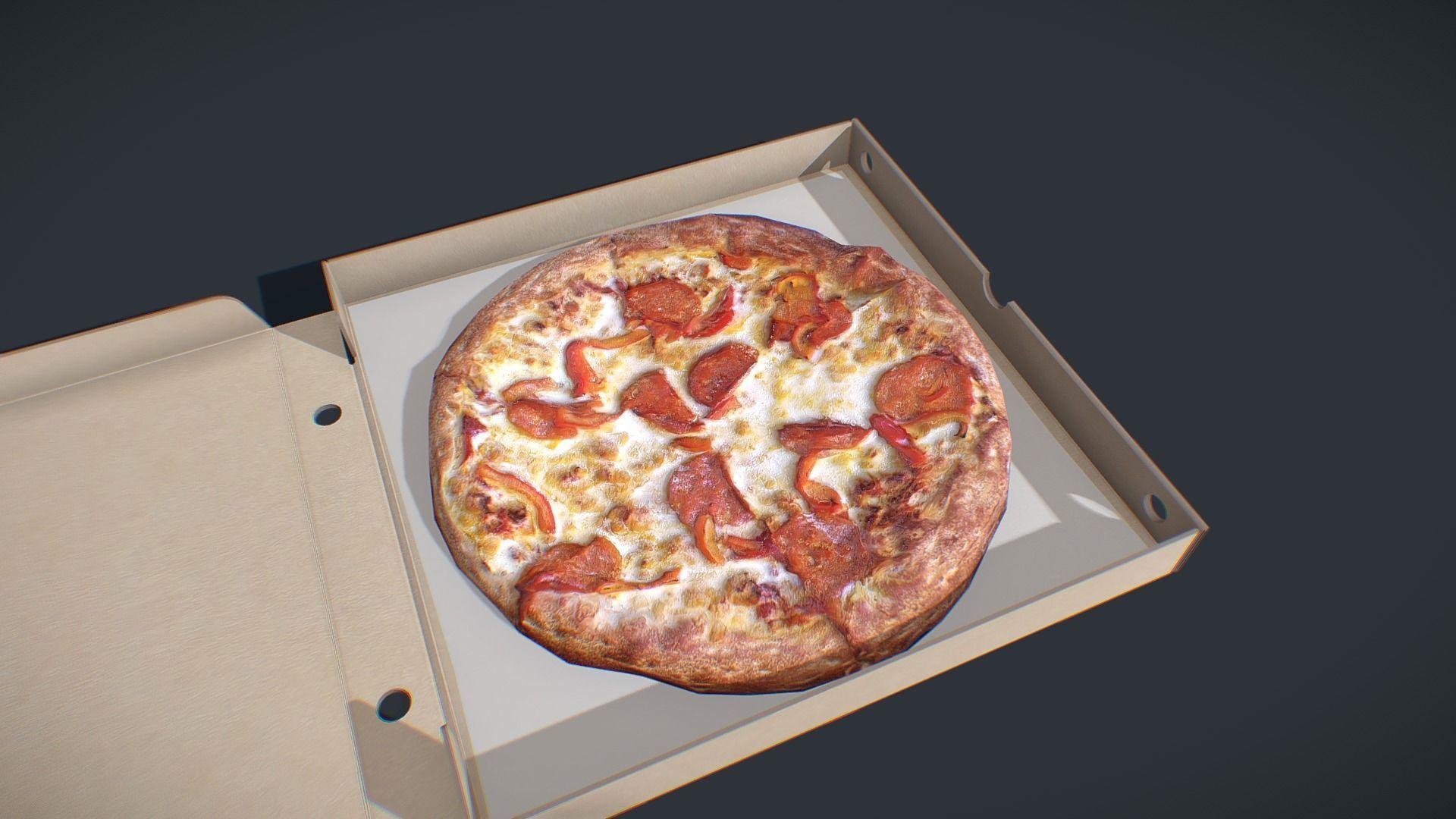 Perfect Pizza Scanned Box PBR GameReady Low-poly 3D model_18
