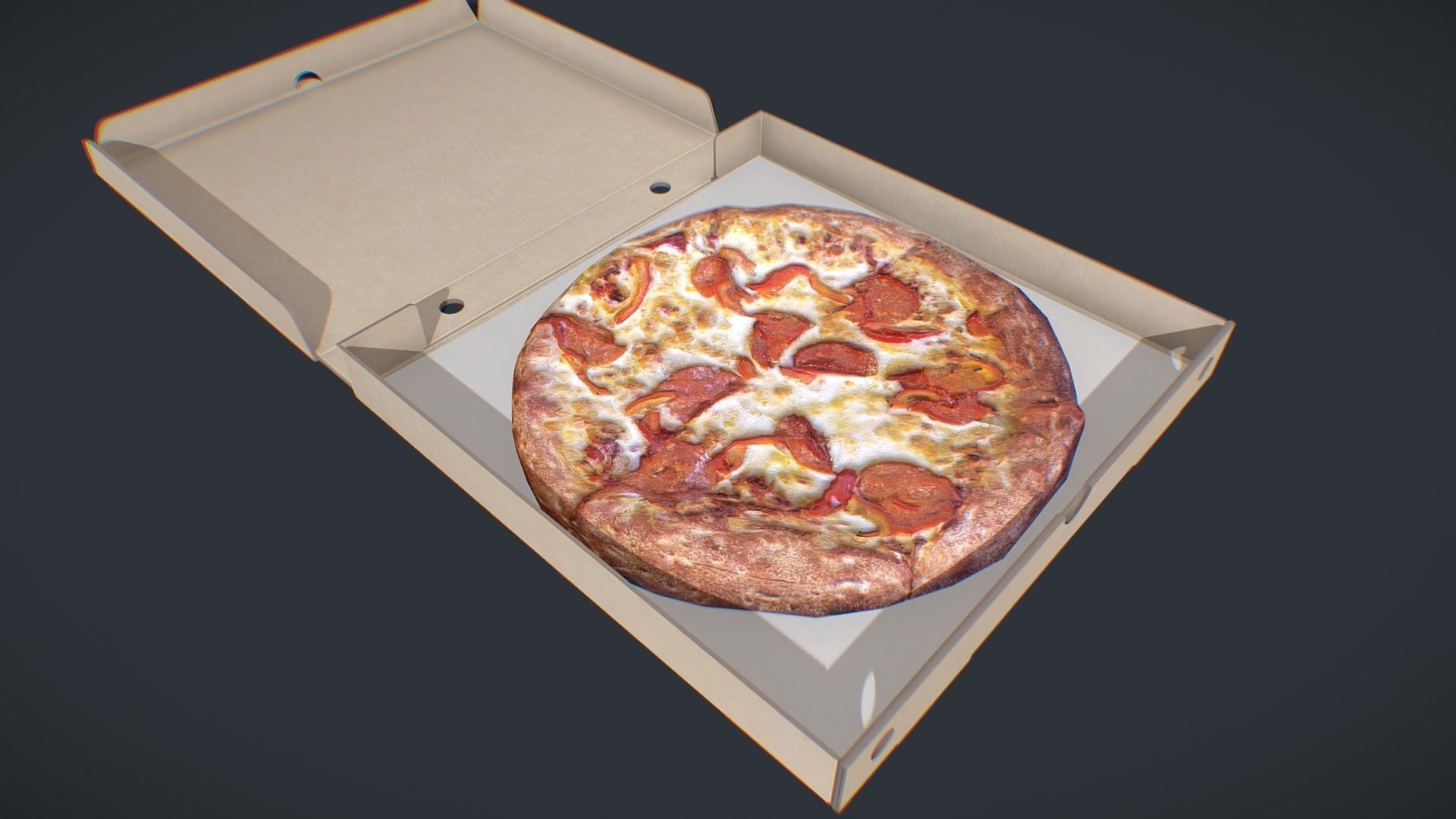 Perfect Pizza Scanned Box PBR GameReady Low-poly 3D model_22