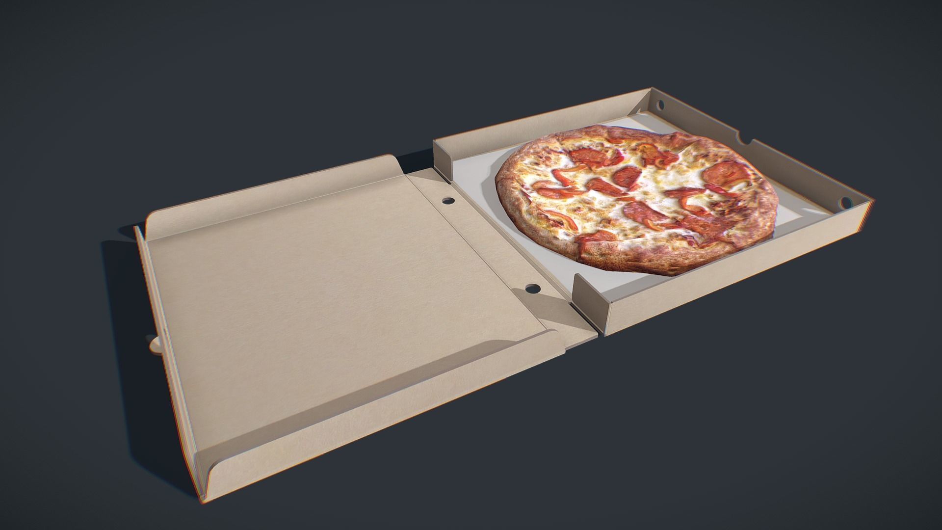 Perfect Pizza Scanned Box PBR GameReady Low-poly 3D model_20