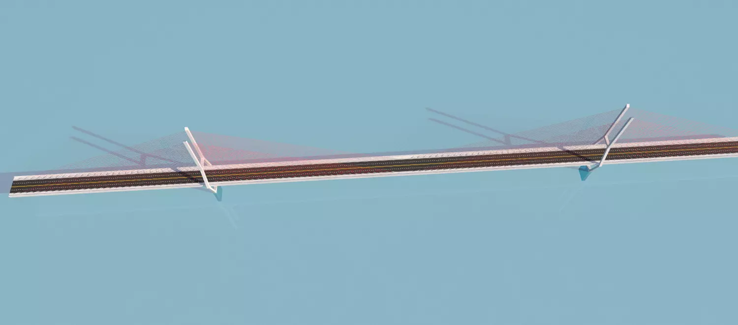 Yunyang  Yangtze zi River Bridge Chongqing China 3D model_0