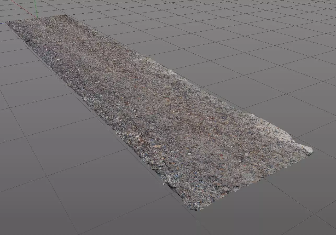 3D Scanned Gravel Road 002 3D model
