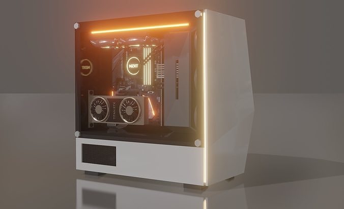 PC deskop computer Low-poly 3D model