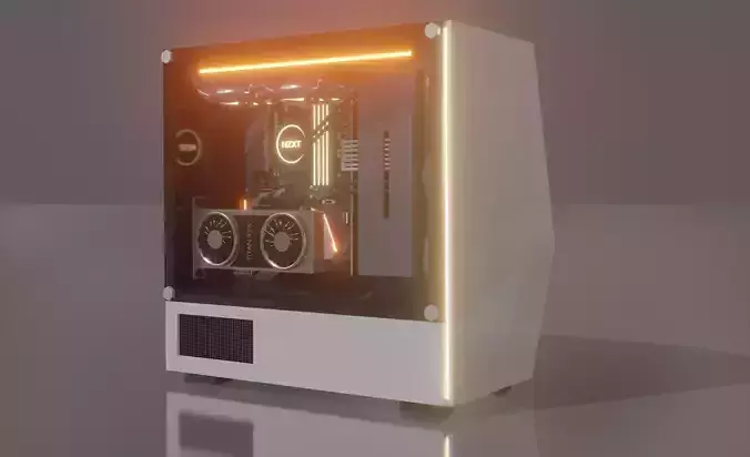 PC deskop computer Low-poly 3D model