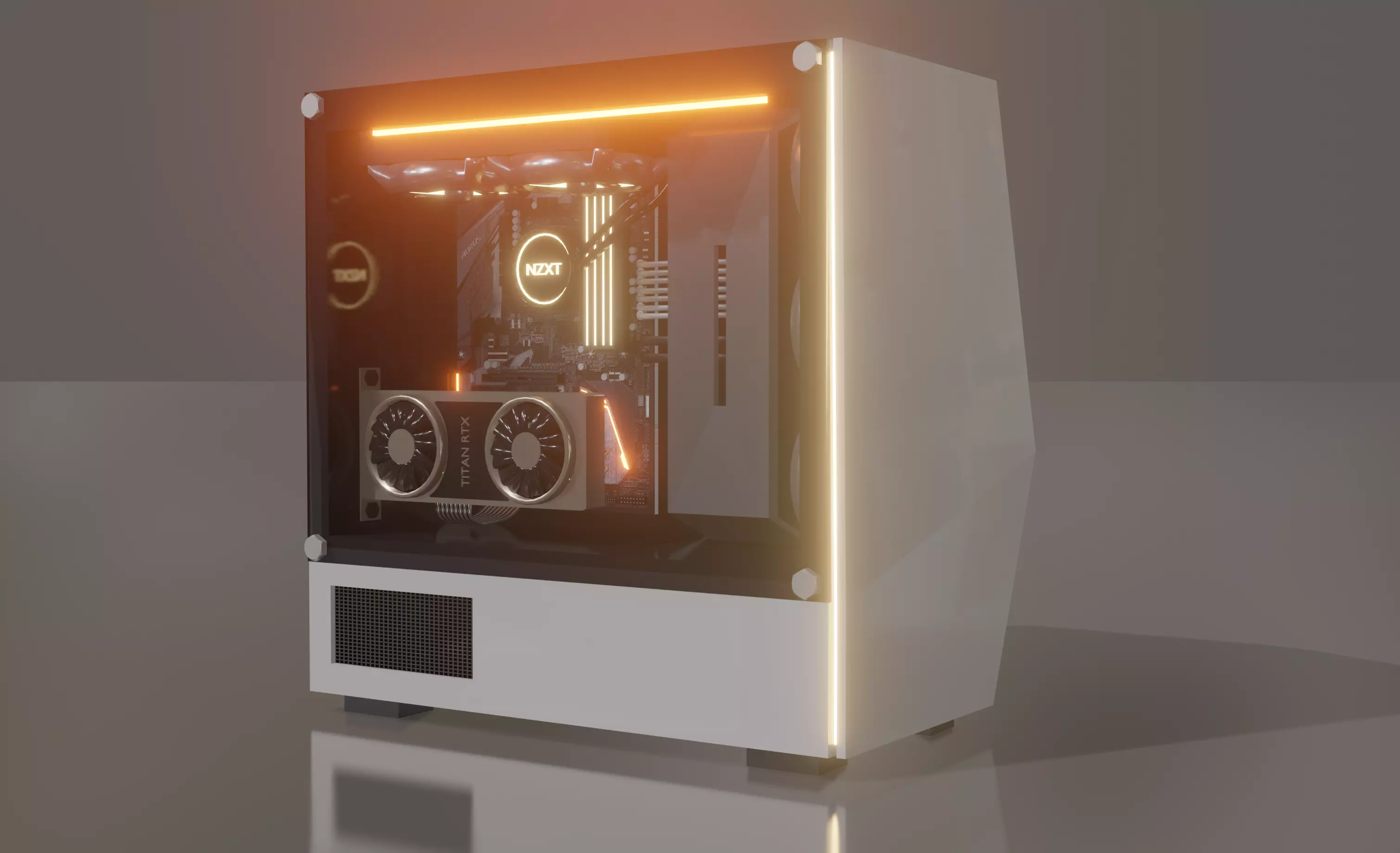 PC deskop computer Low-poly 3D model