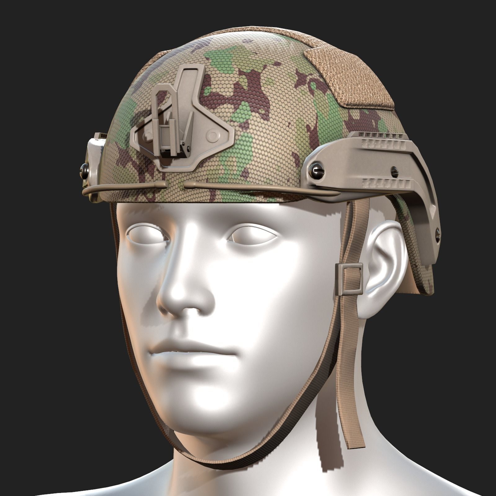 Helmet military combat Low-poly 3D model_9
