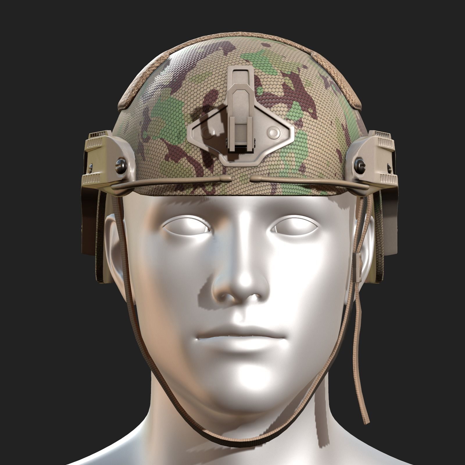 Helmet military combat Low-poly 3D model_6