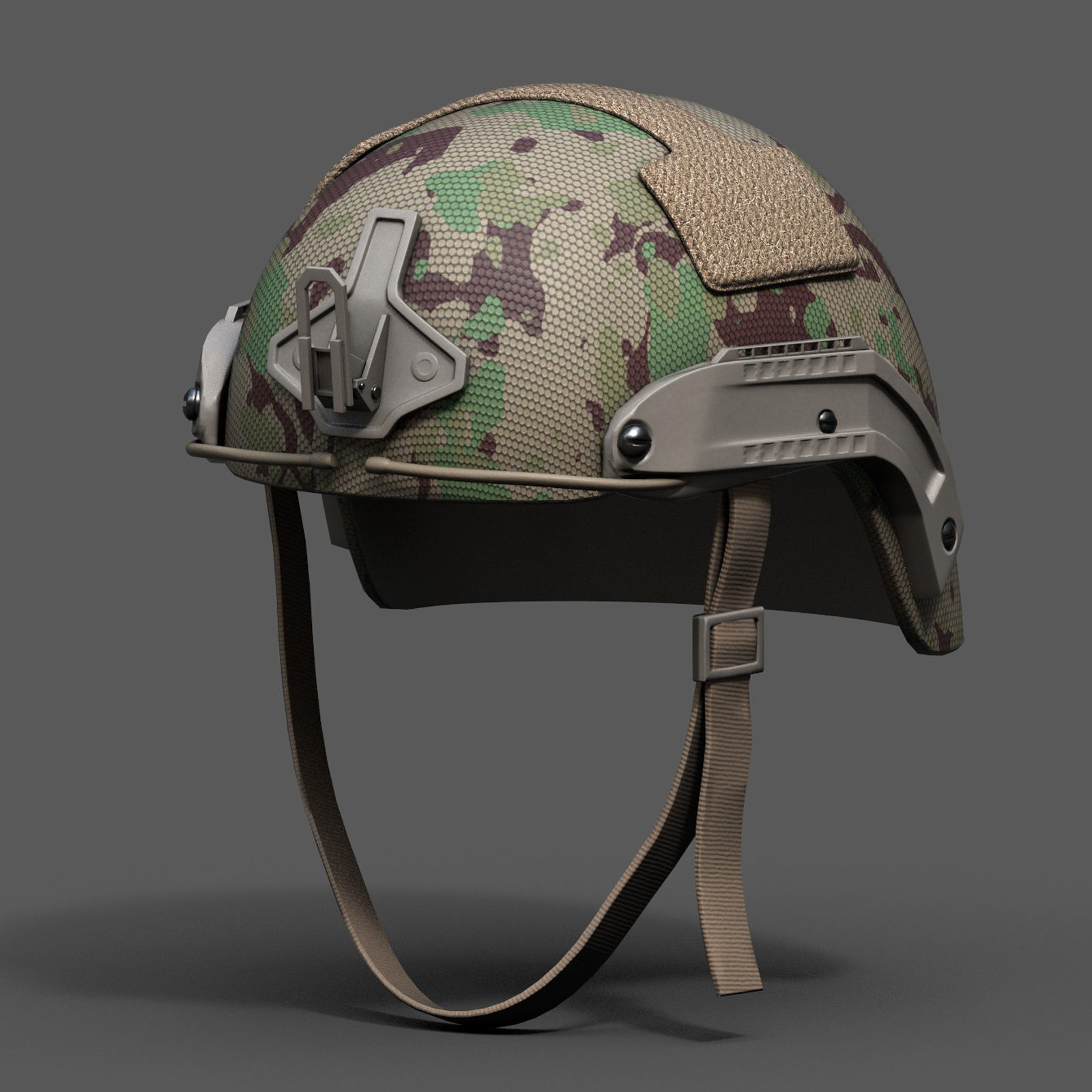 Helmet military combat Low-poly 3D model_1