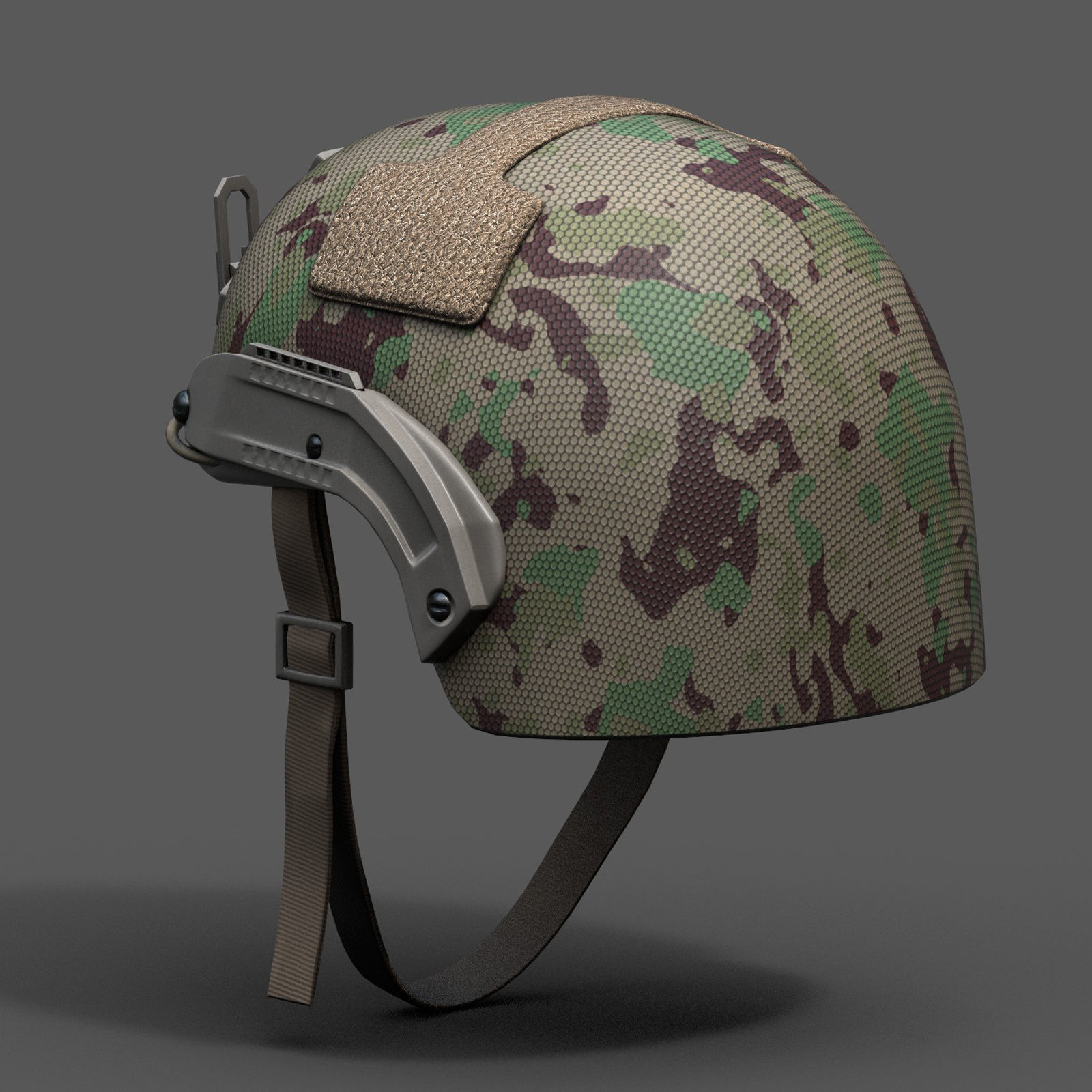 Helmet military combat Low-poly 3D model_4