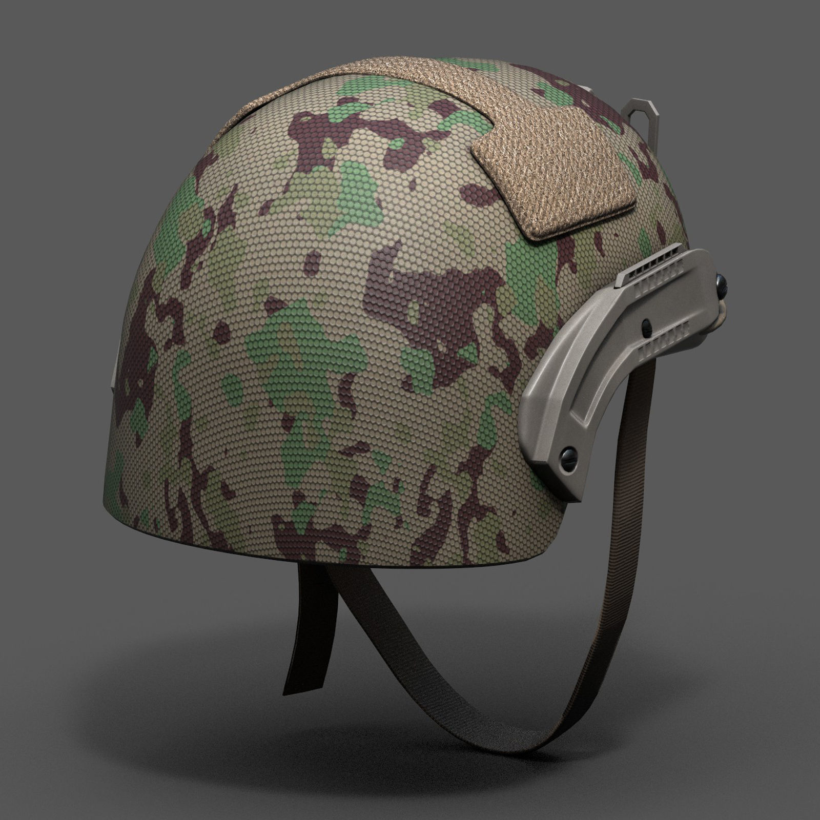 Helmet military combat Low-poly 3D model_2