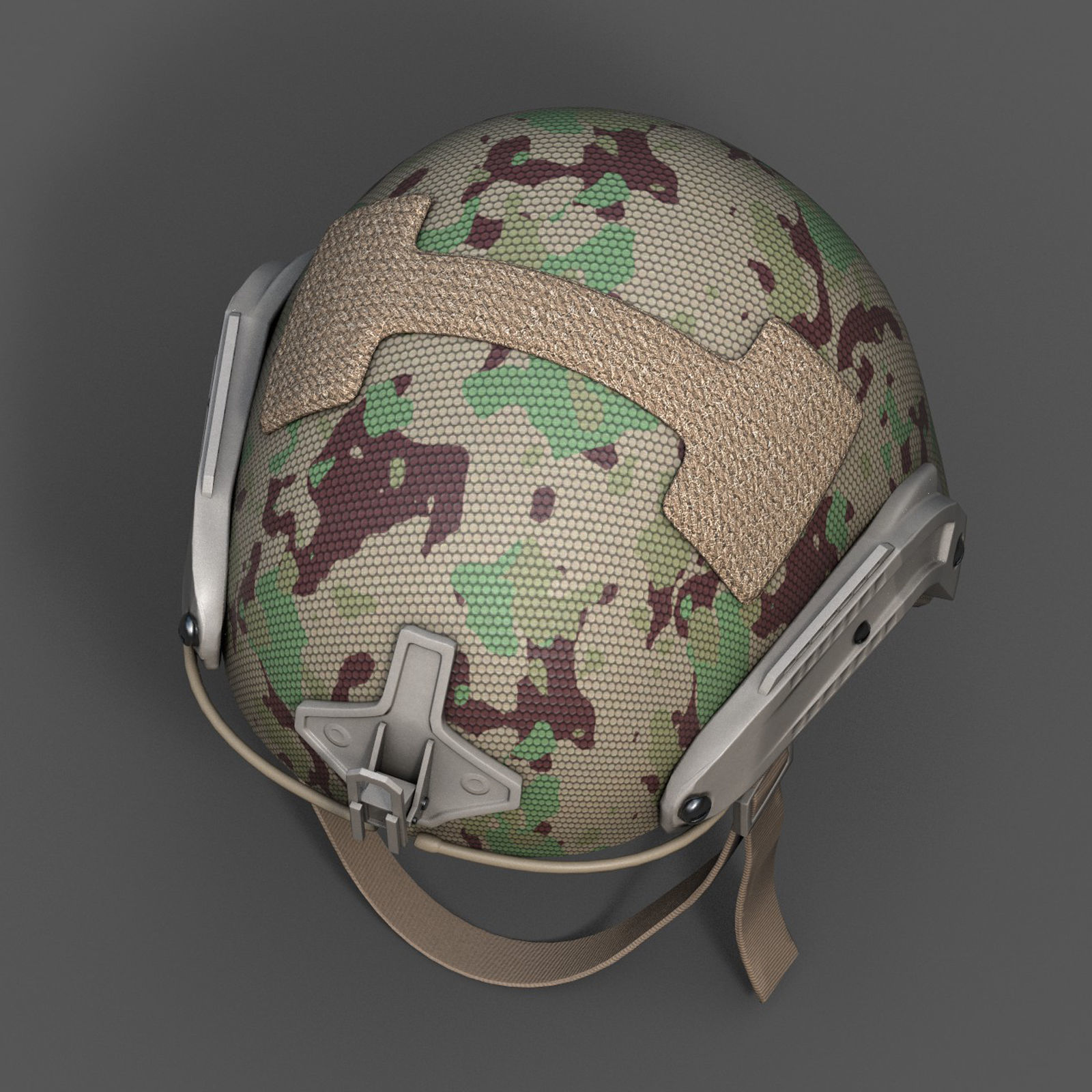 Helmet military combat Low-poly 3D model_3