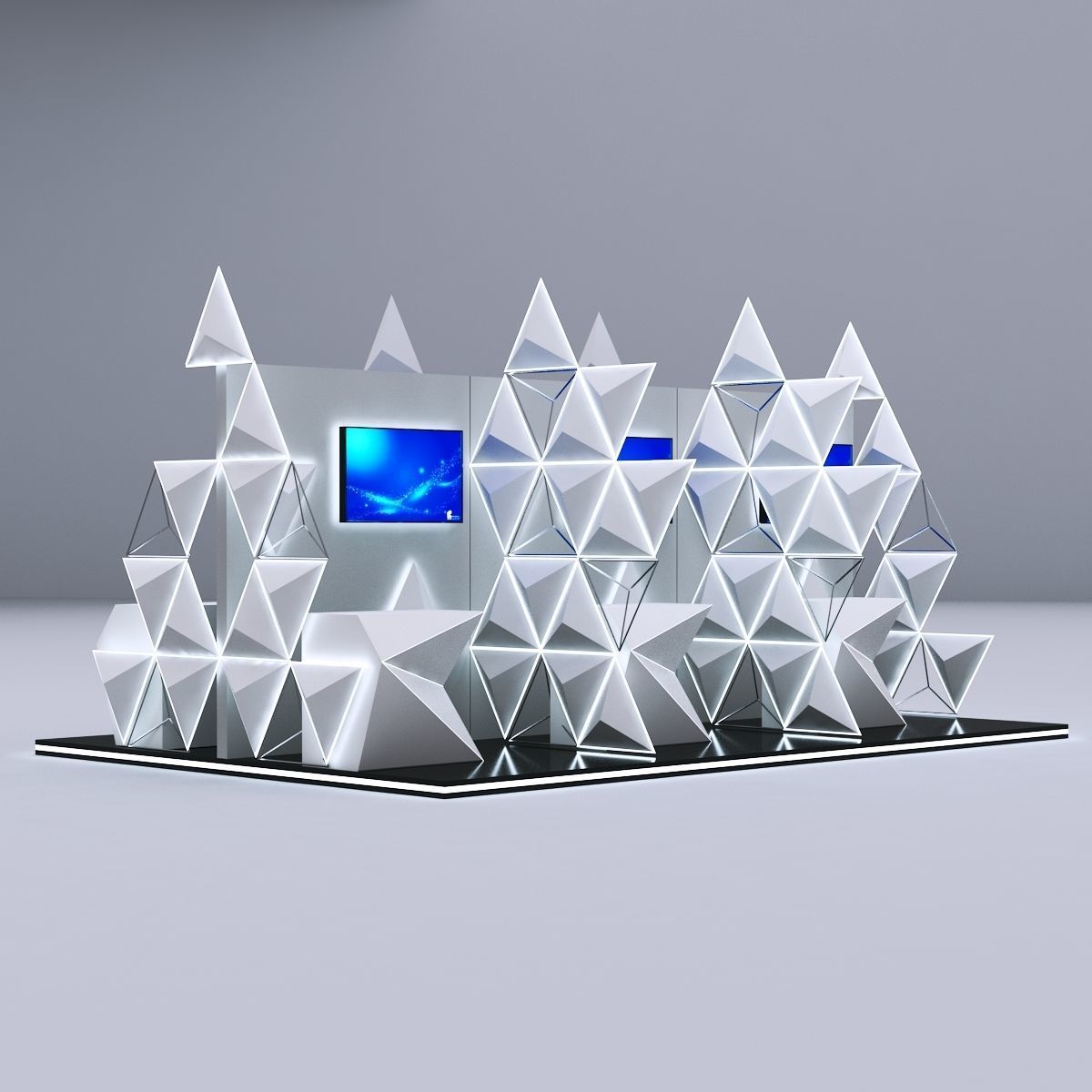 Modular Booth Design 3D model_7