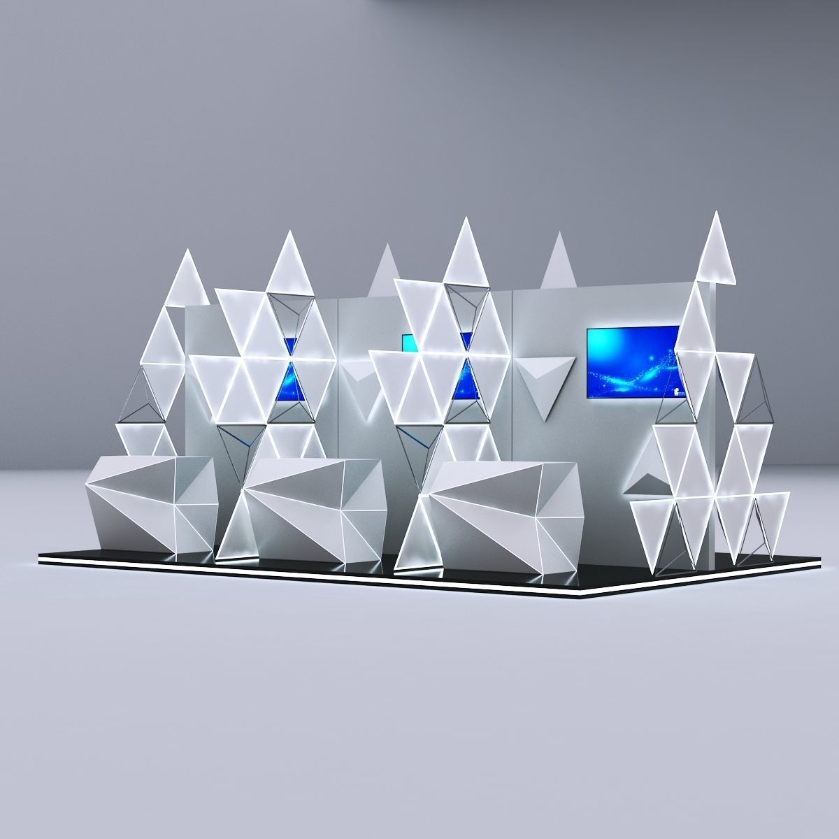 Modular Booth Design 3D model_6