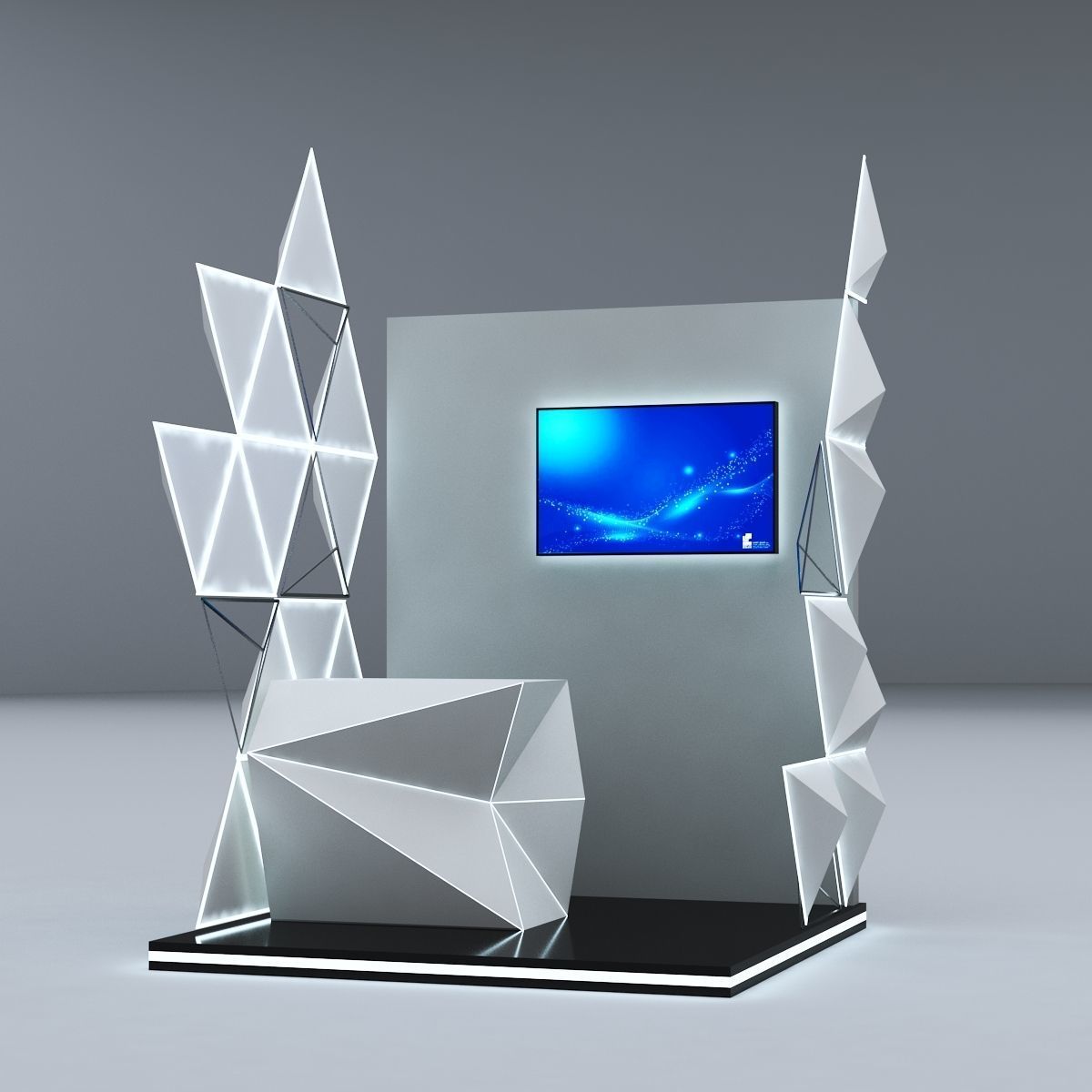 Modular Booth Design 3D model_12