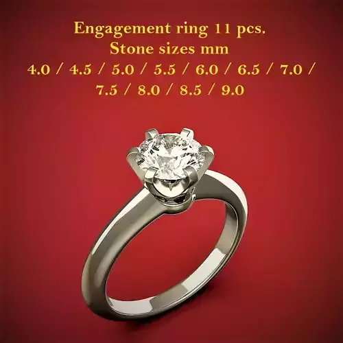 Engagement Solitaire rings 3D print model
