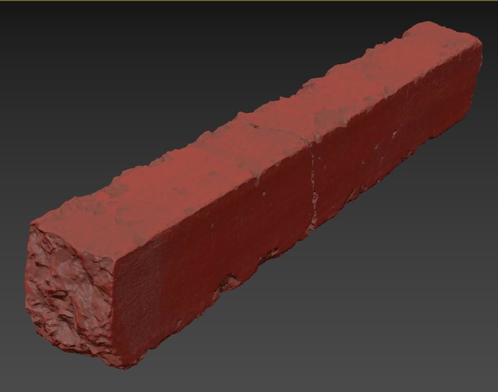 Concrete block Low-poly 3D model_12